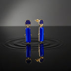 Royal Blue Crystal Earrings GWE -209