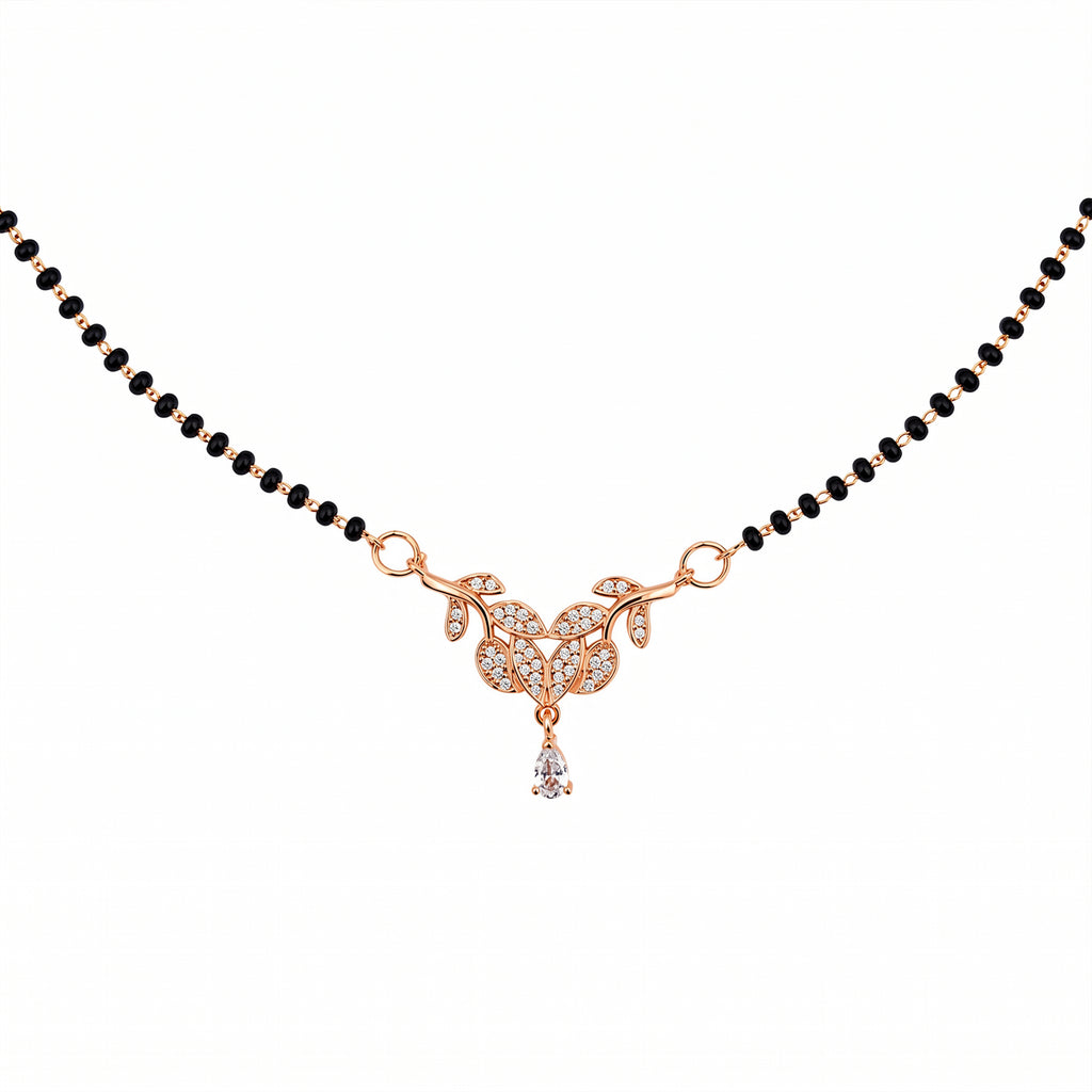 Rose Gold Floral Drop Mangalsutra GM -55