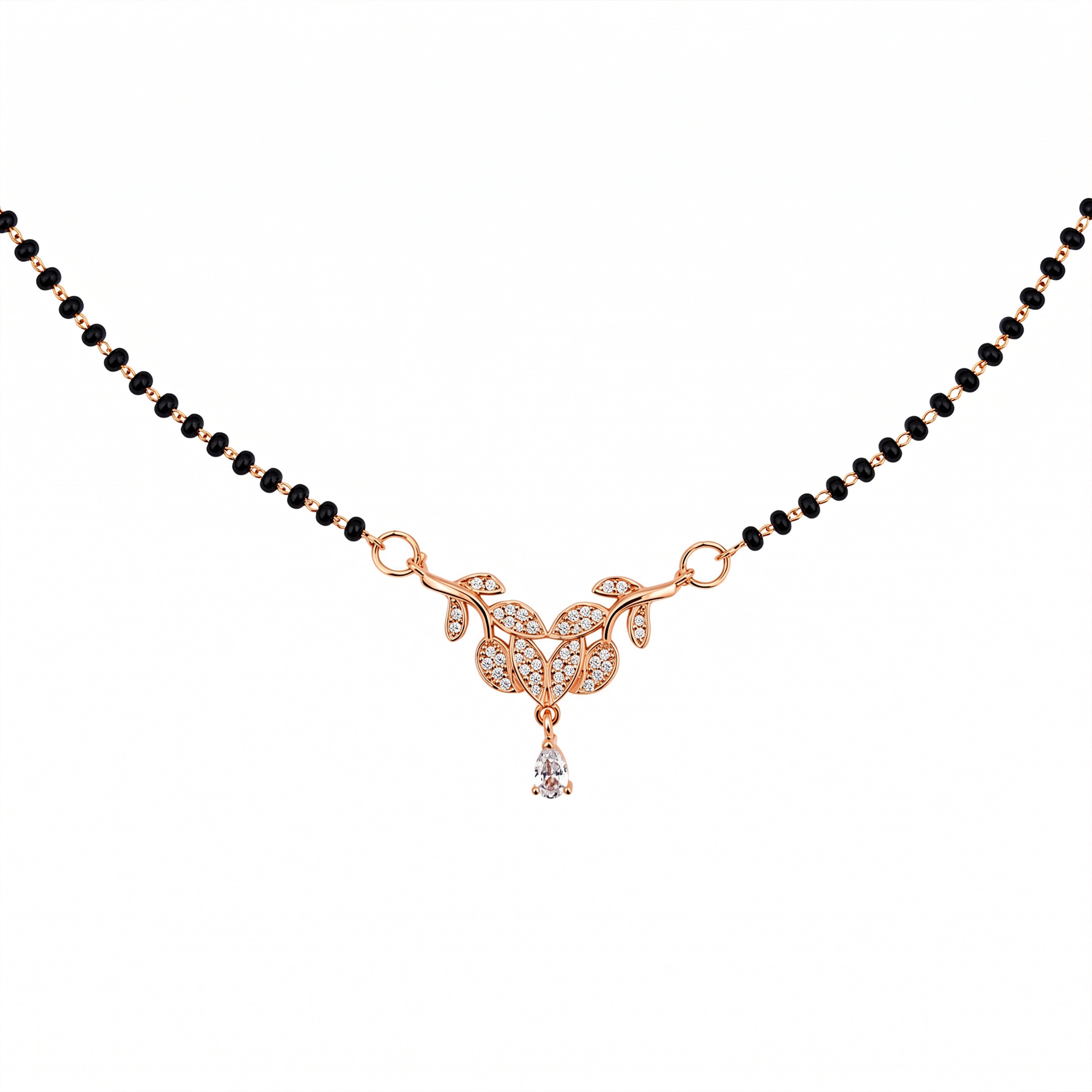 Rose Gold Floral Drop Mangalsutra GM -55