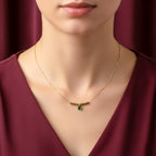 Emerald-Green Heart Women Neckless GWN -70