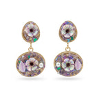 Lavender Floral Stone Drop Earrings GWE -244