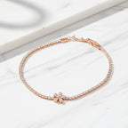 Rose Gold Floral Tennis Bracelet GWB -88