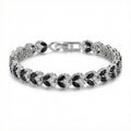 Silver Black Marquise CZ Tennis Bracelet GWB -144