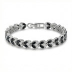 Silver Black Marquise CZ Tennis Bracelet GWB -144