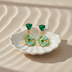 Emerald Floral Drop Earrings GWE -229
