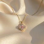 Pink Blossom Stone Pendant Necklace GWN -109