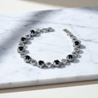 Silver Black Circle Bracelet GWB -139