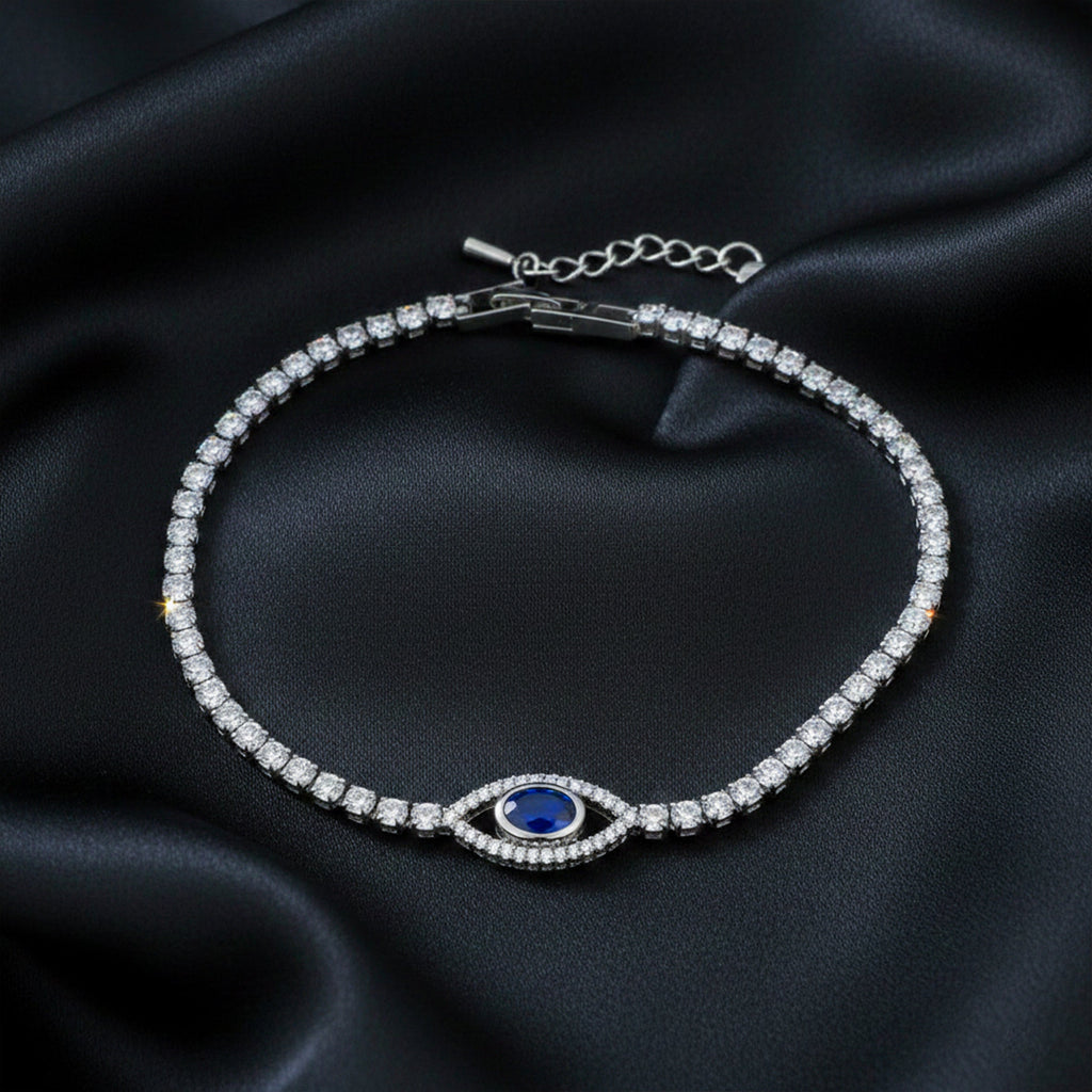 Blue Evil Eye Tennis Bracelet GWB -124