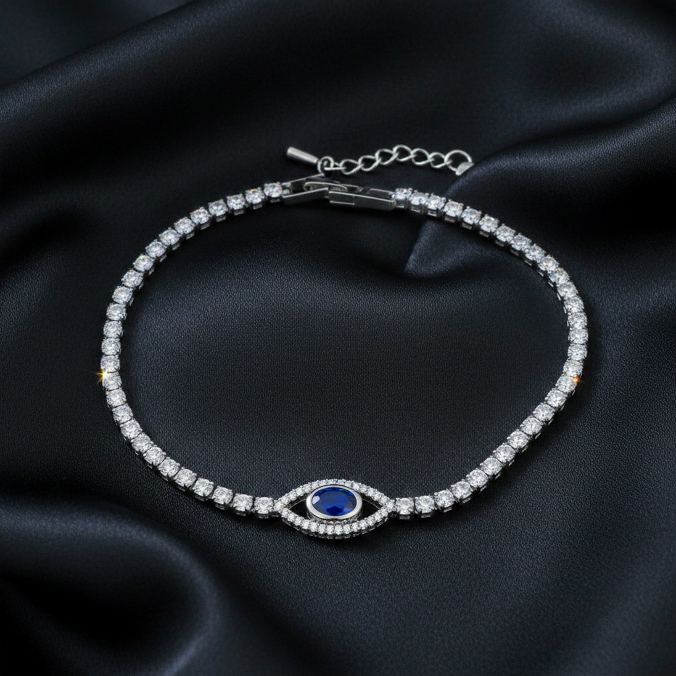 Blue Evil Eye Tennis Bracelet GWB -124