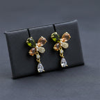 Floral Crystal Drop Earrings GWE -136