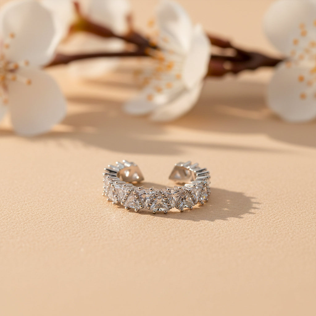 Silver Baguette Cuff Ring GWR -20
