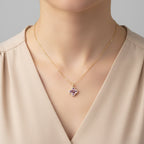 Lavender Blossom Pendant Necklace GWN -97
