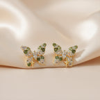 Multicolor Butterfly Crystal Stud Earrings GWE -146