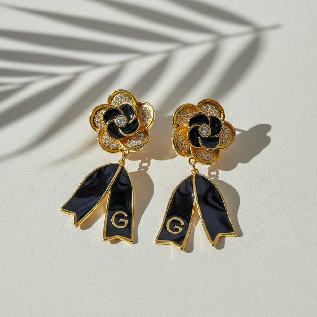 Midnight Bloom Drop Earrings GWE -61