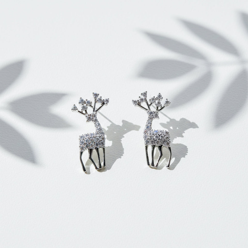 Crystal Reindeer Stud Earrings GWE -97