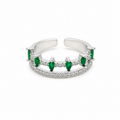 Emerald Double Row Crystal Ring GWR -73