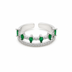Emerald Double Row Crystal Ring GWR -73