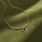 Modern Black Enamel Women Neckless GWN -114