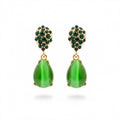 Green Crystal Teardrop Earrings GWE -222