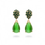 Green Crystal Teardrop Earrings GWE -222