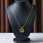 Amber Gold Pendant Necklace GWN -66