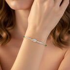 Gold Emerald Accent Tennis Bracelet GWB -106