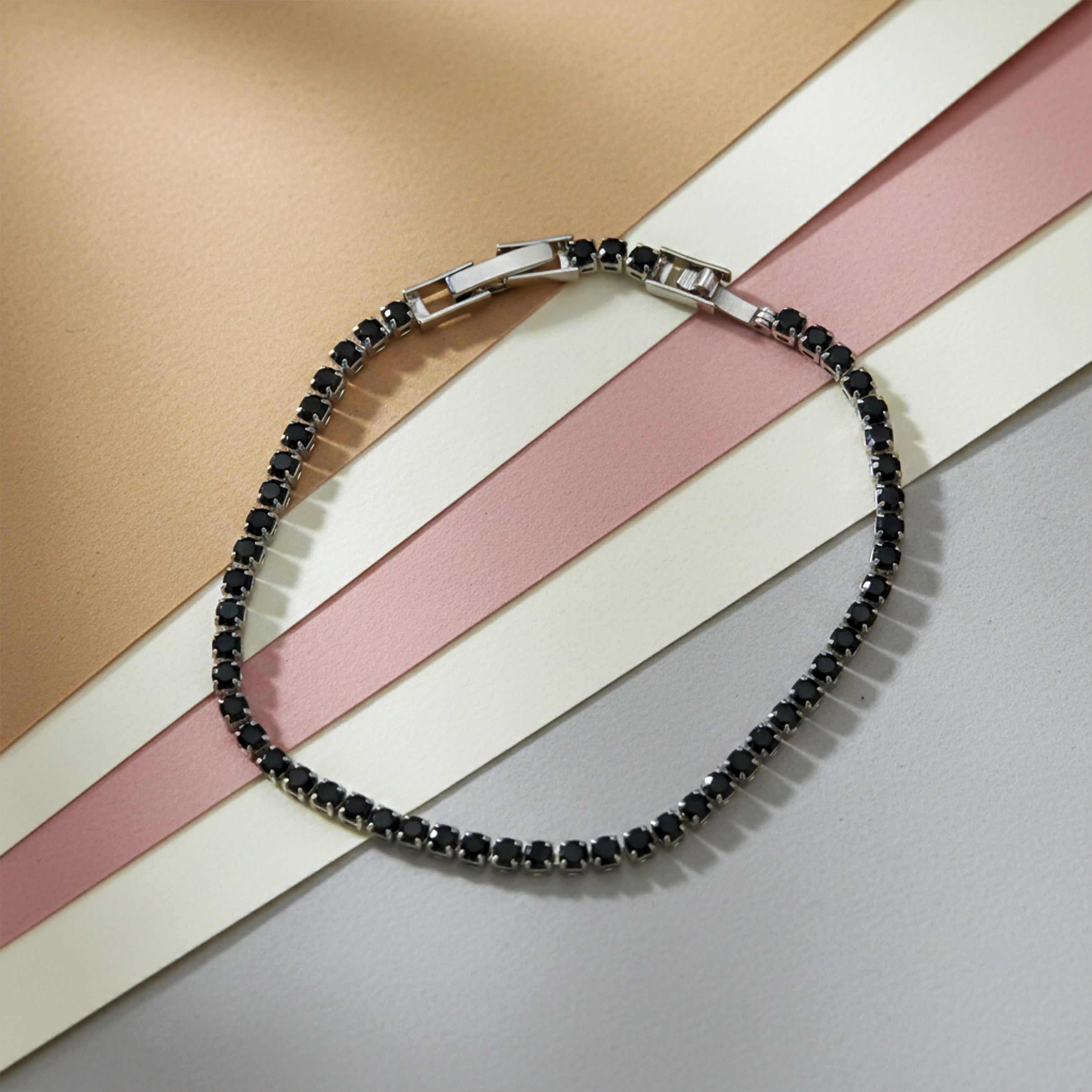 Black Stone Tennis Bracelet GWB -66