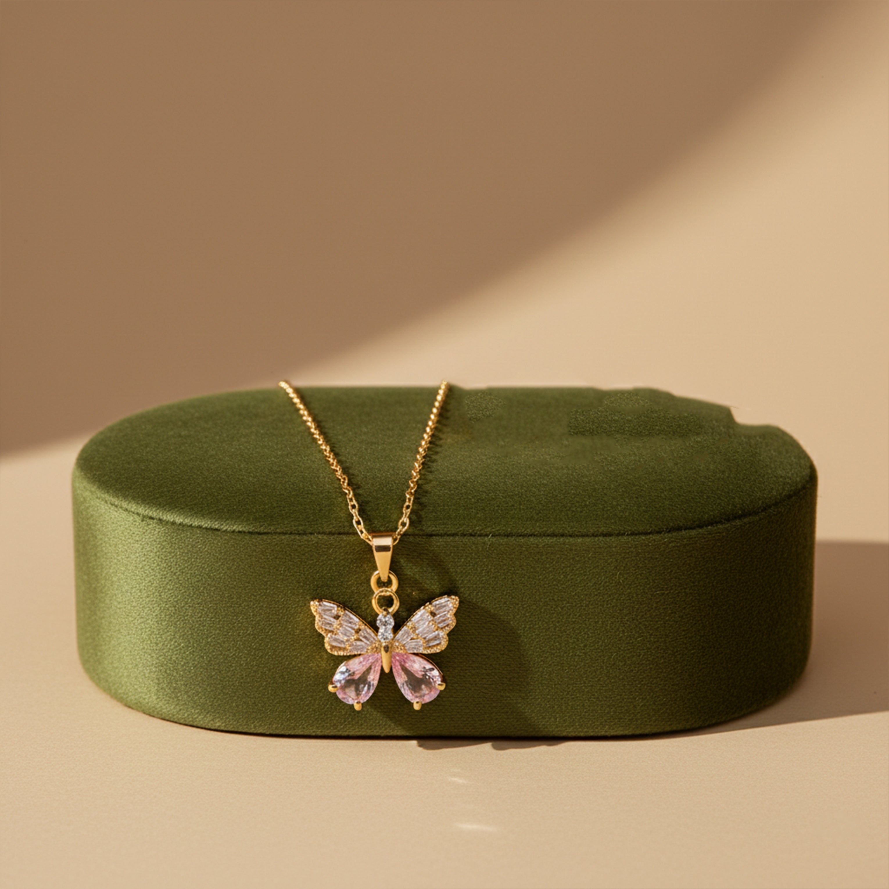 Pink butterfly Neckless  GWN -120
