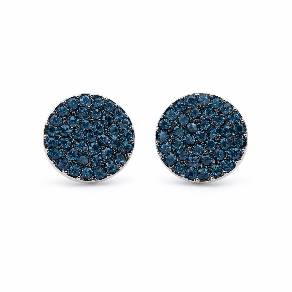 Midnight Blue Pavé Stud Earrings GWE -95