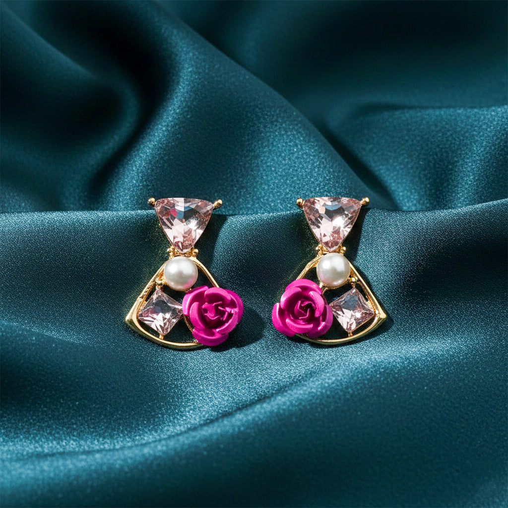 Rose Pearl Stud Earrings GWE -237