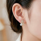 Golden Fern Sparkle Studs GWE -103