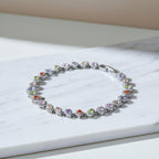 Pastel Multicolor Halo Tennis Bracelet GWB -136