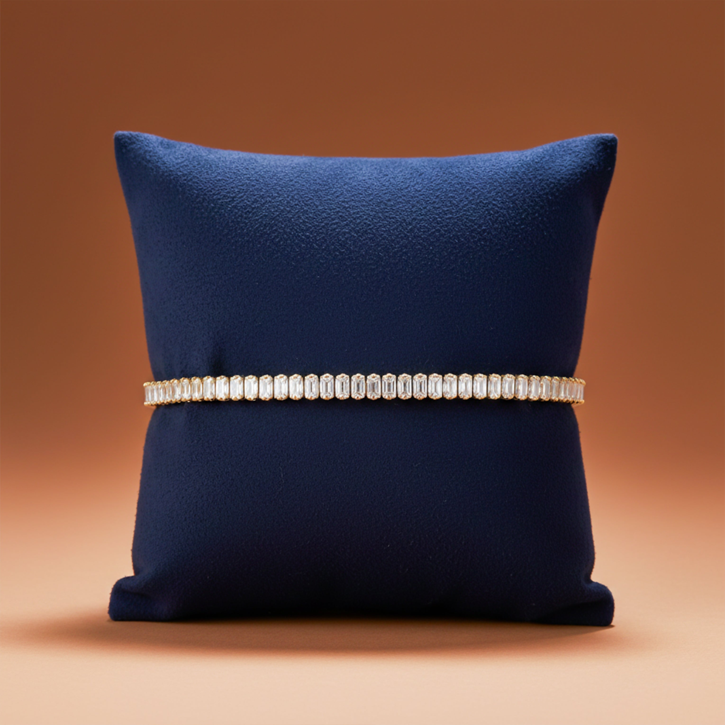Luxury Gold Baguette Tennis Bracelet GWB -112