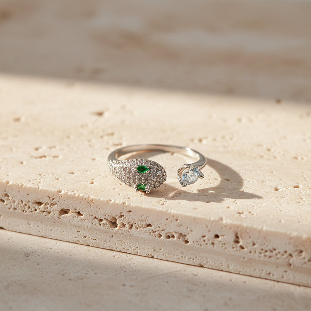 Emerald Spark Snake Ring GWR -78