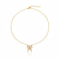 Pink Butterfly Pendant Necklace GWN -87