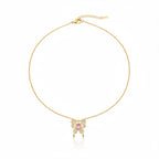 Pink Butterfly Pendant Necklace GWN -87