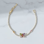 Multicolor Floral Tennis Bracelet GWB -102