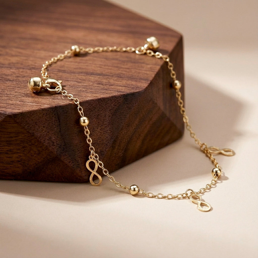 Gold Infinity Charm Anklet GWA -57