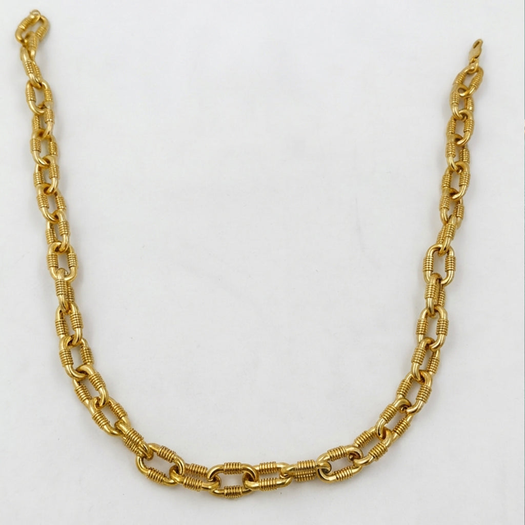 Men’s Gold Tone Textured Curb Link Chain GMC -26
