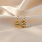 Golden Leaf Crystal Drop Earrings GWE -100