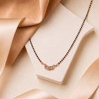 Rose Gold Black Beaded Mangalsutra GM -60