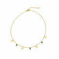 Butterfly Charm Green Stone Necklace GWN -105