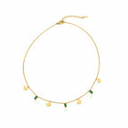 Butterfly Charm Green Stone Necklace GWN -105