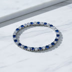 Silver Blue & White Tennis Bracelet GWB -84