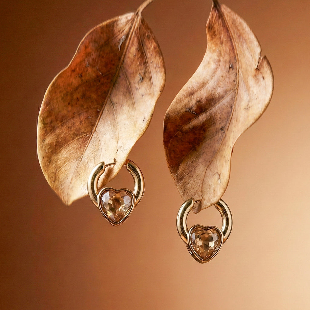 Heart Gold Hoop Earrings GWE -67