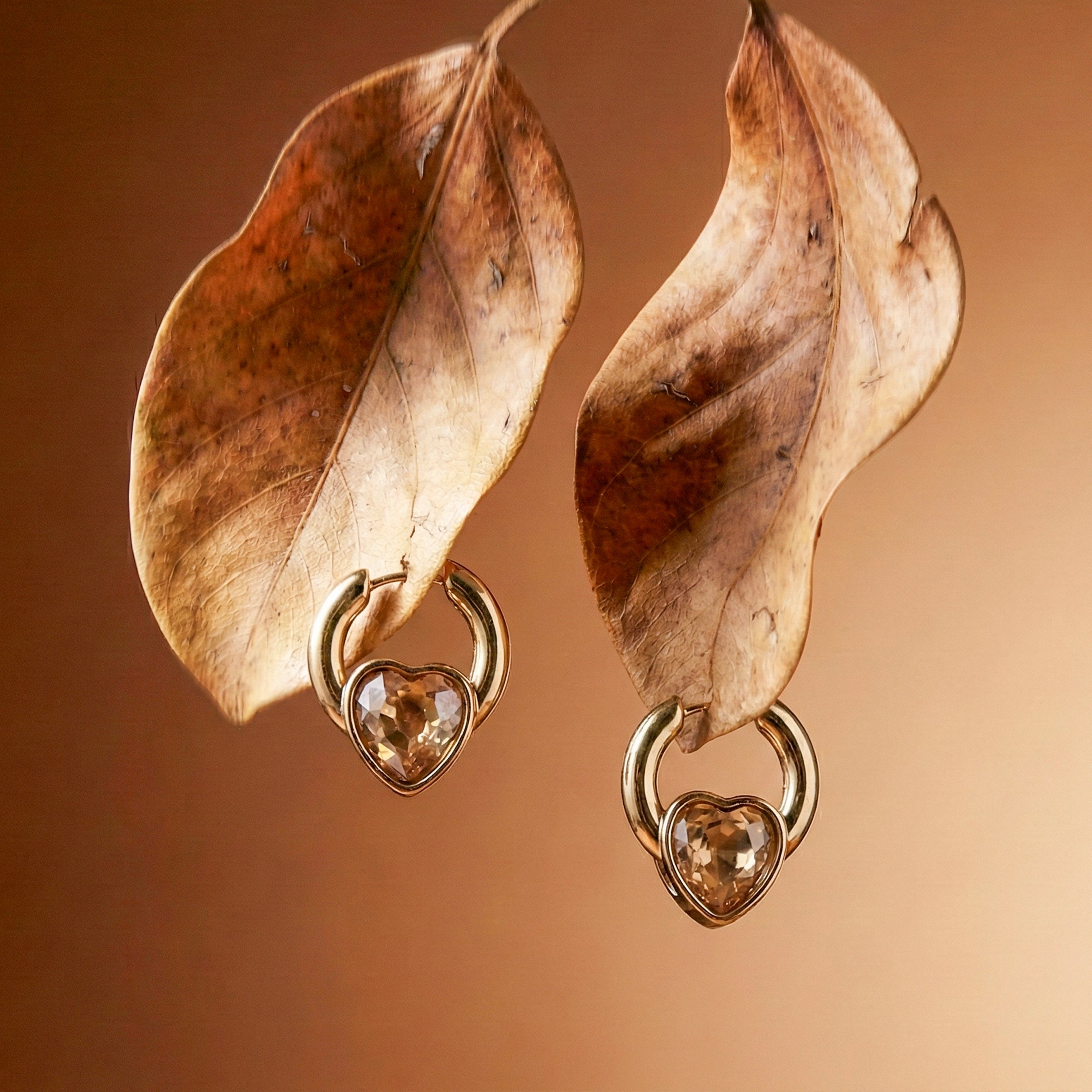 Heart Gold Hoop Earrings GWE -67