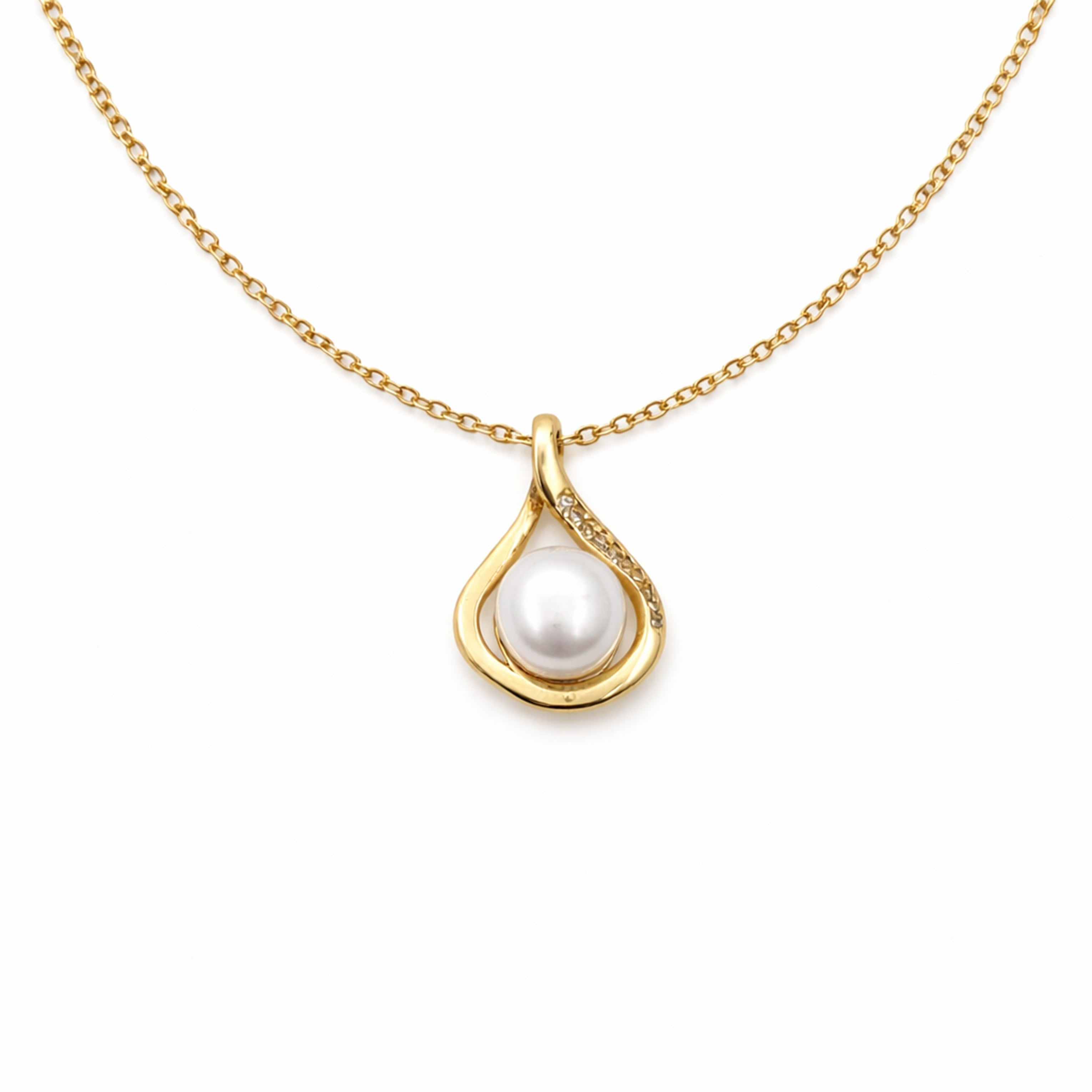 Golden Pearl Drop Necklace GWN -33