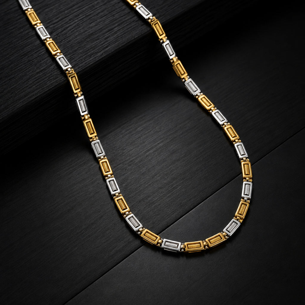 Men’s Dual-Tone Gold & Silver Link Chain GMC -4
