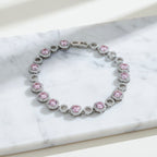 Silver Pink Halo Bracelet GWB -141