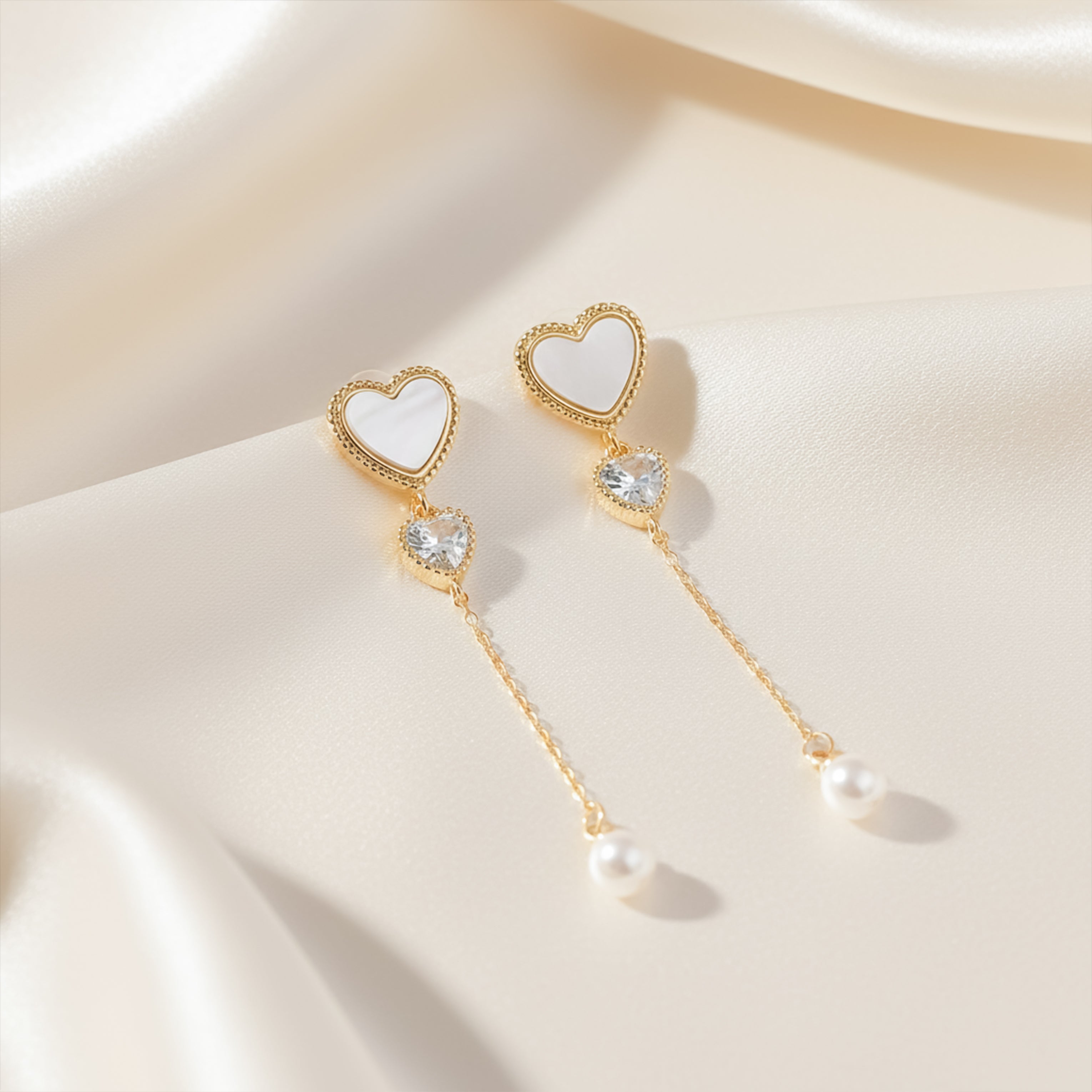Pearl Chain Drop Earrings GWE -87